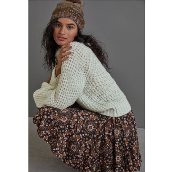 Anthropologie Maeve Mint Green Wool Dionne Bell-Sleeved Plus Size Sweater 2X - Picture 6 of 16